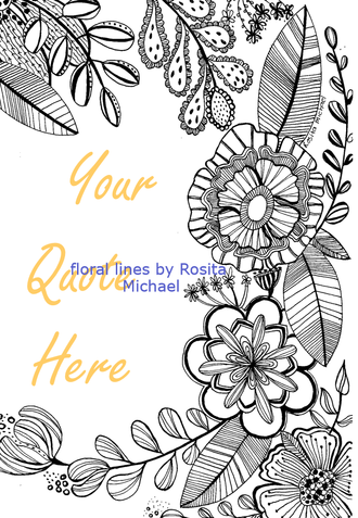 Floral lines printable by Rosita Michael, PDF, PNG, JPG format