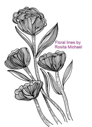 Floral Lines printable by Rosita Michael