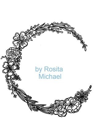 Floral lines wreath by Rosita Michael